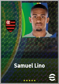 Samuel Lino eFootball 2026 player card, 77 OVR LMF
