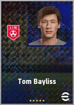 Tom Bayliss eFootball 2026 player card, 68 OVR CMF