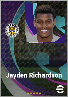 Jayden Richardson eFootball 2026 player card, 67 OVR RB