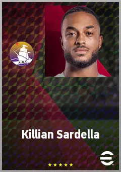 Killian Sardella eFootball 2026 player card, 72 OVR RB