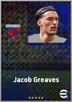 Jacob Greaves eFootball 2026 player card, 75 OVR CB