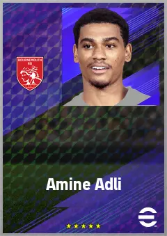 Amine Adli eFootball 2026 player card, 74 OVR LWF