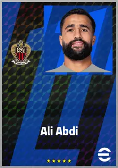 Ali Abdi eFootball 2026 player card, 73 OVR LB