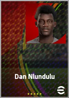 Dan Nlundulu eFootball 2026 player card, 69 OVR CF