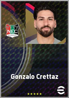 Gonzalo Crettaz eFootball 2026 player card, 72 OVR GK