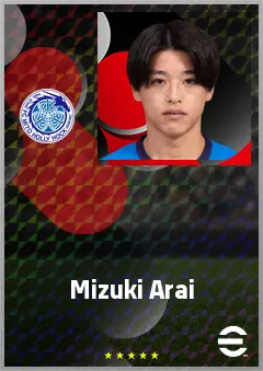 Arai Mizuki eFootball 2026 player card, 67 OVR LWF
