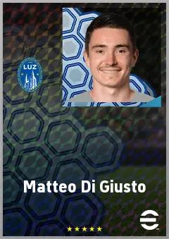 Matteo Di Giusto eFootball 2026 player card, 68 OVR AMF