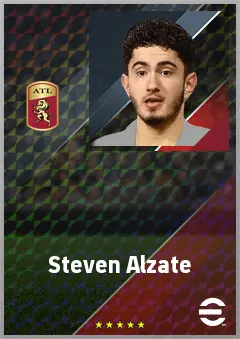 Steven Alzate eFootball 2026 player card, 71 OVR CMF