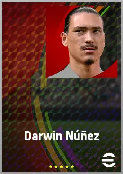 Darwin Núñez eFootball 2026 player card, 78 OVR CF