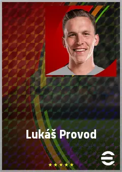 Lukáš Provod eFootball 2026 player card, 75 OVR AMF