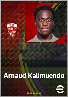 Arnaud Kalimuendo eFootball 2026 player card, 75 OVR CF