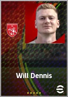 Will Dennis eFootball 2026 player card, 69 OVR GK