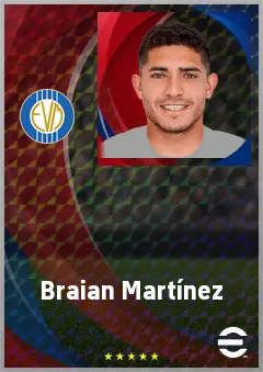 Braian Martínez eFootball 2026 player card, 70 OVR LWF