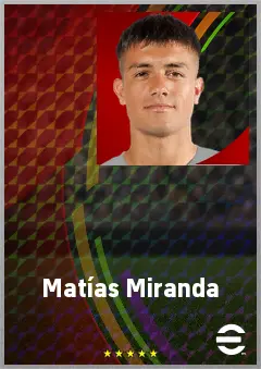Matías Miranda eFootball 2026 player card, 70 OVR AMF