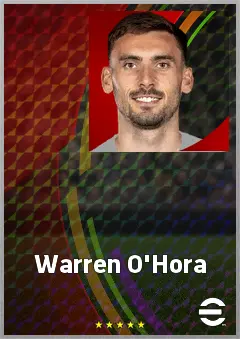 Warren O'Hora eFootball 2026 player card, 70 OVR CB
