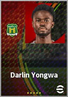 Darlin Yongwa eFootball 2026 player card, 71 OVR LB