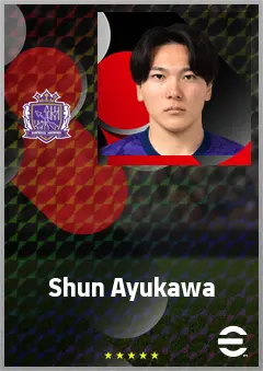 Ayukawa Shun eFootball 2026 player card, 65 OVR CF