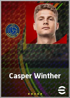 Casper Winther eFootball 2026 player card, 71 OVR CMF
