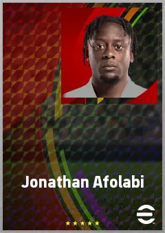 Jonathan Afolabi eFootball 2026 player card, 66 OVR CF