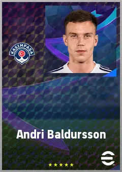 Andri Baldursson eFootball 2026 player card, 68 OVR DMF