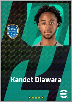 Kandet Diawara eFootball 2026 player card, 68 OVR LWF