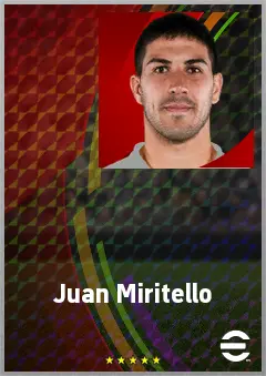 Juan Miritello eFootball 2026 player card, 73 OVR CF