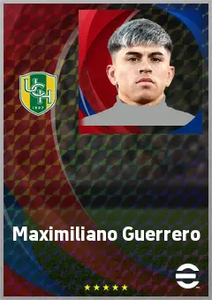 Maximiliano Guerrero eFootball 2026 player card, 70 OVR RWF