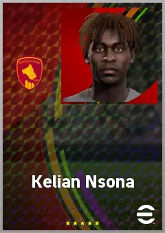 Kelian Nsona eFootball 2026 player card, 67 OVR LWF