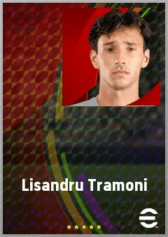 Lisandru Tramoni eFootball 2026 player card, 66 OVR RWF