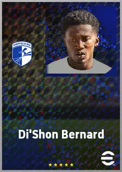 Di'Shon Bernard eFootball 2026 player card, 72 OVR CB