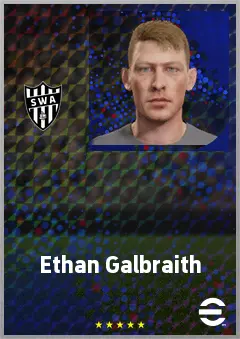Ethan Galbraith eFootball 2026 player card, 73 OVR CMF