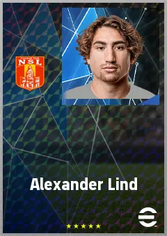 Alexander Lind eFootball 2026 player card, 72 OVR CF