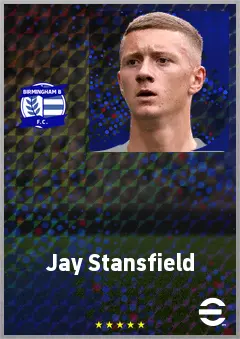 Jay Stansfield eFootball 2026 player card, 73 OVR CF