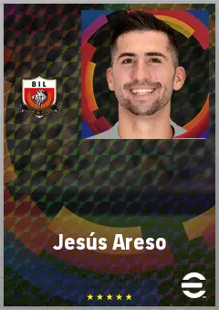 Jesús Areso eFootball 2026 player card, 74 OVR RB
