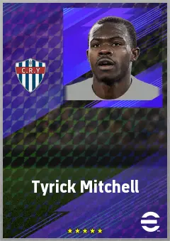 Tyrick Mitchell eFootball 2026 player card, 75 OVR LB
