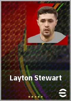 Layton Stewart eFootball 2026 player card, 67 OVR CF