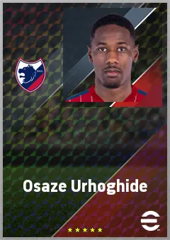 Osaze Urhoghide eFootball 2026 player card, 73 OVR CB