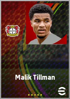 Malik Tillman eFootball 2026 player card, 76 OVR AMF