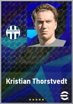 Kristian Thorstvedt eFootball 2026 player card, 73 OVR AMF