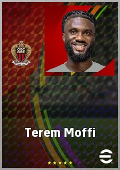 Terem Moffi eFootball 2026 player card, 74 OVR CF