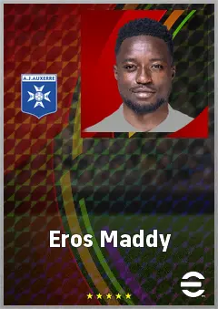 Eros Maddy eFootball 2026 player card, 66 OVR RWF