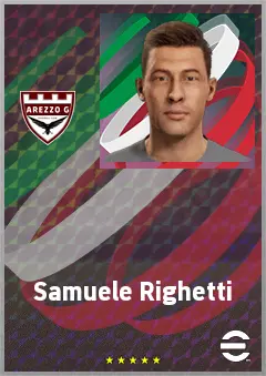 Samuele Righetti eFootball 2026 player card, 69 OVR LB
