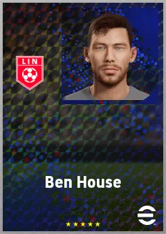 Ben House eFootball 2026 player card, 66 OVR LWF