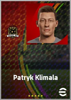 Patryk Klimala eFootball 2026 player card, 71 OVR CF
