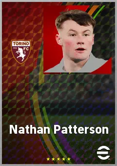Nathan Patterson eFootball 2026 player card, 72 OVR RB