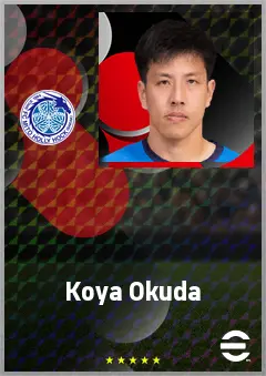 Okuda Koya eFootball 2026 player card, 67 OVR AMF