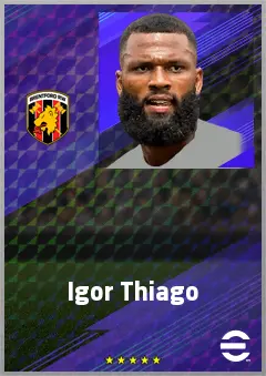 Igor Thiago eFootball 2026 player card, 77 OVR CF