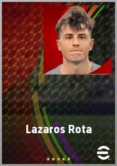 Lazaros Rota eFootball 2026 player card, 69 OVR RB