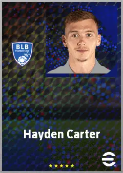 Hayden Carter eFootball 2026 player card, 71 OVR CB
