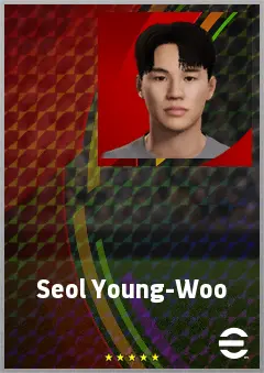 Seol Young-Woo eFootball 2026 player card, 72 OVR RB